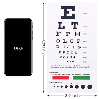 1 шт. стандартизированная таблица глаз из ПВХ для визуального тестирования в больнице дома 18,5x9,8 см