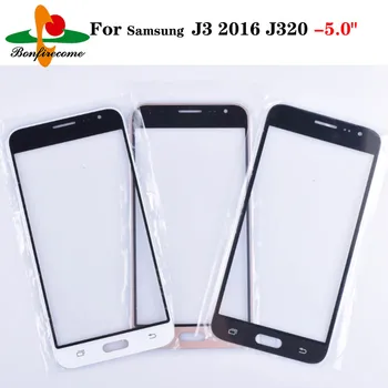 10 шт.\лот Передняя Панель Для Samsung Galaxy J3 2016 J320 J320F J320A J320M Сенсорный Экран Сенсор ЖК-дисплея Замена Передней Стеклянной Крышки