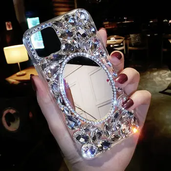 13 Pro Max Чехол Со стразами для Iphone 14 12 Xs Max чехлы Diamond Telefon Kilifi С Драгоценными камнями Для Iphone 12 Pro Max 2020 Mirror Coque