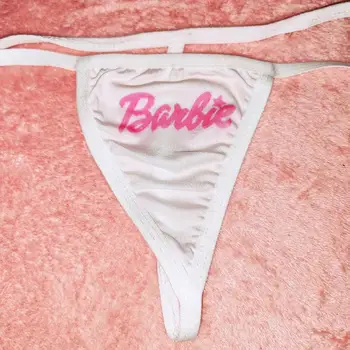 2023 Барби, Сексуальные трусики для девочек, Кавайные мультяшные Женские трусы с буквенным принтом аниме Барби, Стринги для женщин, футболки, Нижнее белье, подарки