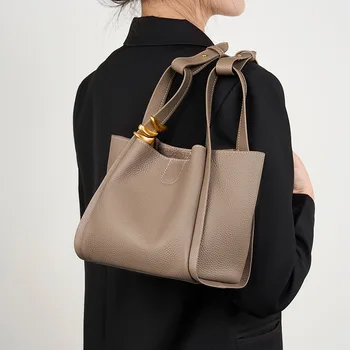 2024 Женская сумка-мешок Летняя сумка через плечо Кожаная сумка-корзина для ручной клади
