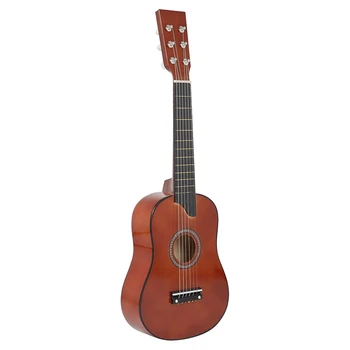 25-дюймовая мини-гитара из липы 6 Струн Акустическая Гитара с медиаторами для начинающих детей Подарок для детей