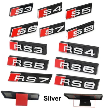 3D Металлические Наклейки С Эмблемой Автомобиля, Значок На Передней Решетке, Украшение Для Audi Sline S4 S5 S6 S7 S8 RS3 RS4 RS5 RS6 RS7 RS8 Аксессуары