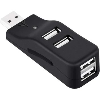4-портовый USB-концентратор, разветвитель Mini USB 2.0 Data Hub Маленький портативный, для ПК, ноутбуков, портативных ПК, XPS, Imac и многого другого