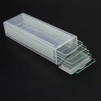 5 ШТ. Пустых предметных стекол для микроскопа с одной вогнутой поверхностью, лабораторный образец жидкости, пустой срез многоразового использования с коробкой