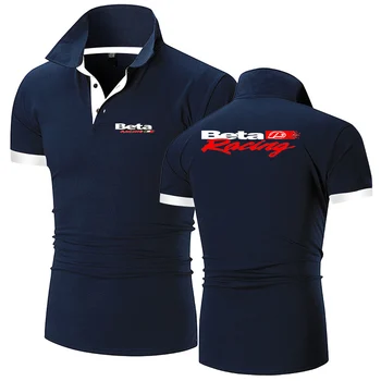 Beta Racing Motocross 2023, Новые мужские хлопчатобумажные рубашки поло с принтом, повседневные однотонные облегающие поло, летние модные топы, одежда