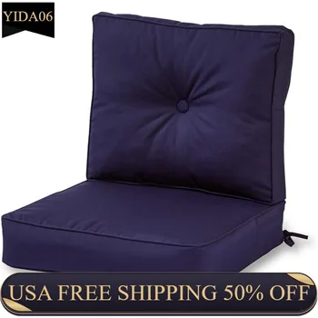 Greendale Home Fashions, Глубокая подушка для сиденья из ткани Sunbrella, комплект из 2 предметов, Midnight