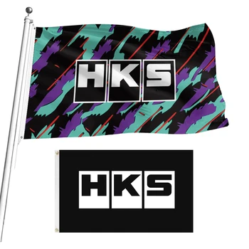 HKS Flag Decoration Полиэстер Может Быть Настроен для Наружного домашнего баннера 90x150cm 3x5FT