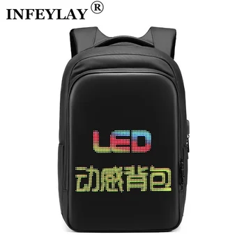 INFEYLAY Рюкзак со светодиодным дисплеем для деловых поездок, рюкзак для ноутбука, рюкзак для мужчин, сделай САМ, умная школьница, мультимедиа