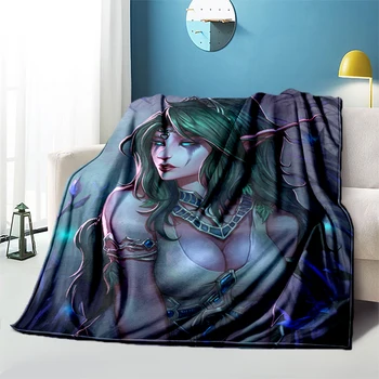 World of Warcraft Узор негабаритная манта чехол для дивана-кровати мягкое и ворсистое одеяло в клетку Мягкие теплые Фланелевые Пледы Подарок для поклонников