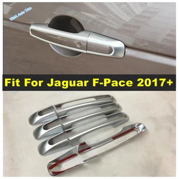 Боковая дверная ручка, дверная ручка, Защитная крышка, отделка, подходящее украшение для Jaguar F-Pace 2017 - 2022, Автостайлинг, Внешние аксессуары