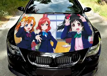 Виниловые наклейки Anime Love Live на капот автомобиля на заказ, оберните виниловой пленкой Наклейки на крышку двигателя, наклейку на автомобиль, украшение автоаксессуаров