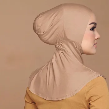 Головной убор-хиджаб, шейный платок, мусульманская Женская Шапка-тюрбан, Внутренние Шапки-хиджабы, Новый Мягкий Модальный исламский Головной убор-хиджаб, женская шапка-капор.