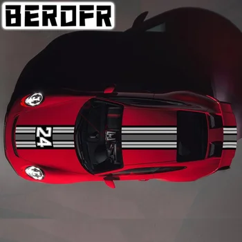 Гоночные полосы для укладки автомобиля Наклейка для декора капота, крыши и хвоста, спортивные линии кузова, виниловая наклейка для Porsche 911 GT3 RS Carrera