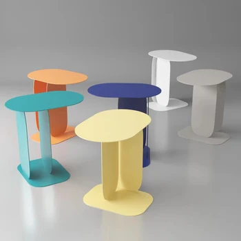 Дизайнерский металлический столик Nordic Denmark для прикроватной тумбочки в гостиной Кофейно-чайный столик цвета Макарон Домашний Художественный декор и развлечения