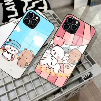 Для iPhone Чехол Для телефона Panda Bear Hug Из Закаленного Стекла Для iPhone 14 13 11 12 Pro 8 7 Plus X 13 Pro MAX XR XS MINI SE 2020 Чехлы