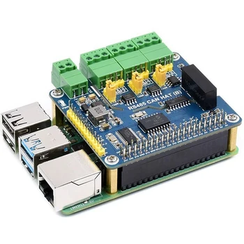 Для Raspberry Pi 4B Изолированная двойная плата расширения интерфейса Rs485 Can с защитой от изоляции питания Gigabit Ethernet Синего цвета