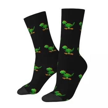 Забавные мужские компрессионные носки Happy, Милые винтажные носки Harajuku с экстремальными динозаврами, футболка с рисунком Хип-хопа, повседневная экипировка, сумасшедший носок