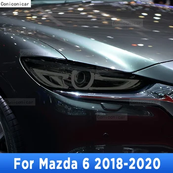 Защита автомобильных фар Дымчато-черный оттенок, защитная пленка от царапин, наклейки из ТПУ для Mazda 6 Atenza, Аксессуары 2018-2020 гг.