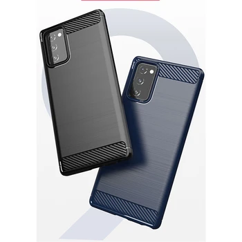 Защитный чехол Чехол для телефона Samsung Galaxy Note 20 Ультраударопрочный корпус телефона из ТПУ Силиконовый корпус задней крышки из углеродного волокна
