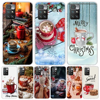 Зимний Кофейный Рождественский Чехол Для Телефона Xiaomi Mi 11 Lite 11T Pro 12T 9T 10T 11i 12X 12 9 8 10 13 5X 6X Ultra Coque Cover Корпус