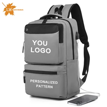 Индивидуальный мужской рюкзак с вашим логотипом, именем, фотографией, рюкзак для деловых поездок, женский водонепроницаемый рюкзак для ноутбука с рисунком