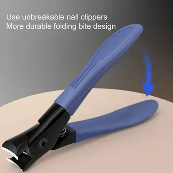 Инструмент для педикюра Профессиональные кусачки для ногтей из нержавеющей стали для домашнего использования Острые порезы Открывающийся нож для ногтей с защитой от брызг Портативный