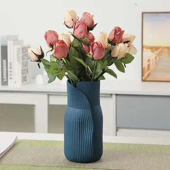 Керамическая розовая ваза CAPIRON 25 см, Скандинавский Современный Креативный Интерьер стола в гостиной, Сухая цветочная композиция, украшение Пампасной травы