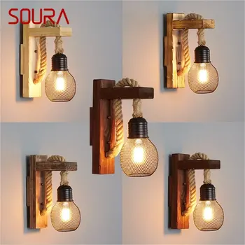 Классические простые настенные светильники SOURA, бра, светодиодные лампы в стиле лофт, декоративные светильники для домашнего бара
