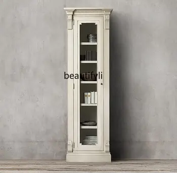Книжный шкаф из массива дерева в стиле кантри в стиле ретро, Стеклянный шкаф, буфет, европейский книжный шкаф