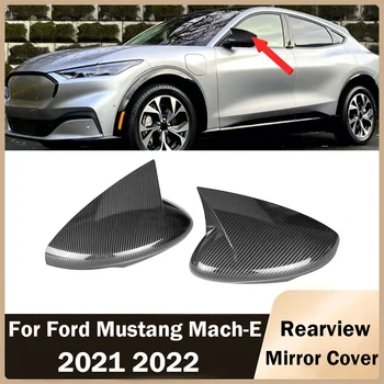 Крышка Зеркала заднего Вида Автомобиля Carbon Look Для Ford Mustang Mach E 2021 2022 Крышка Крыла Наружная Дверь Накладка На Корпус Заднего Вида Наклейка