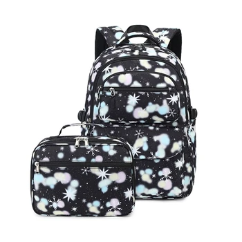 Легкие милые рюкзаки для девочек, школьные рюкзаки с сумкой для ланча, переносная сумка для книг 2 в 1, ланч-бокс