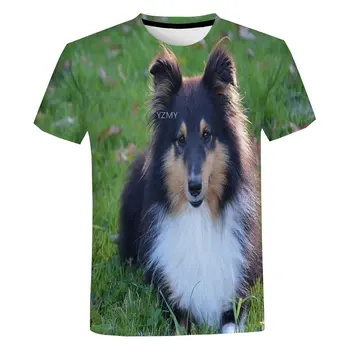Летние винтажные 3D футболки с рисунком собаки в стиле Харадзюку, круглый вырез, короткий рукав, унисекс, Мужская Женская футболка оверсайз.