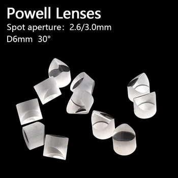Линзы Powell Лазерная линза D6x6 мм Угол падения 30 ° Точечная диафрагма 2,6 /3,0 мм измерение местоположения 3D-сканирования оптика