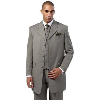 Модные серые мужские костюмы, приталенный деловой блейзер, свадебный смокинг жениха, комплект из 3 предметов, куртка, жилет, Брюки, костюм Homme