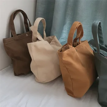 Модные холщовые сумки, женские однотонные сумки для покупок, складные карманные сумки-тоут, сумки на плечо, экологичная складная сумка, сумки для продуктов