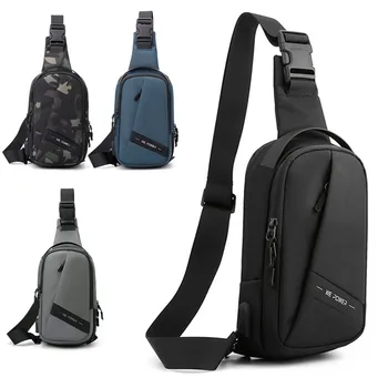 Мужские оксфордские сумки через плечо, нагрудные сумки, USB-зарядка, сумка через плечо, спортивная сумка для путешествий на открытом воздухе, повседневная сумка-мессенджер