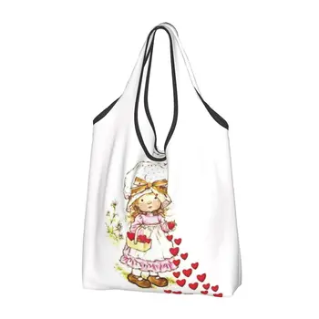 Мультяшные Большие Многоразовые сумки для покупок с Сарой Кей, Моющиеся Складные Сумки для продуктов для милых девочек, Легкие Подарочные эко-сумки, Прочные