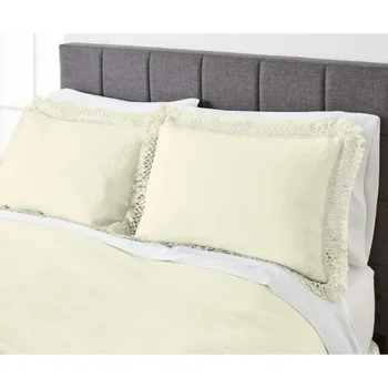 Набор пододеяльников для пуховых одеял Better Homes & Gardens из 3 предметов с кремовой текстурой Matelassé, комплекты постельного белья Full / Queen