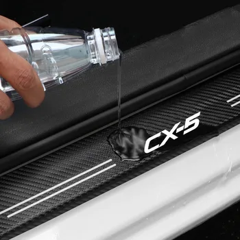 Наклейка на порог и накладку на порог автомобиля для CX-5 CX5 из углеродного волокна, края багажника, бампера, защитные полосы для укладки