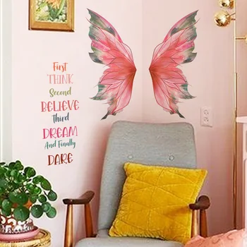 наклейка на стену с рисунком крыла, современный слоган и наклейка на стену с принтом крыла Для украшения дома, фонового украшения стен