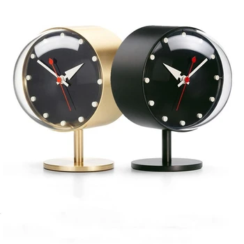 Настольные часы в стиле ретро Для украшения Креативный современный дизайн Латунные кварцевые бесшумные настольные часы Home Decor