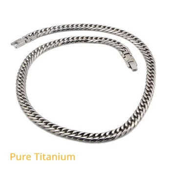 Новое ожерелье из кубинской цепочки из чистого титана, мужские браслеты fpr, Антиаллергенное для кожи ожерелье из титановой цепочки