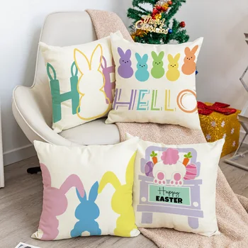 Новый милый кролик на Пасху, чехлы для подушек, украшения для дома, орнамент, С Новым Годом, Рождественский декор 2023