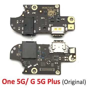 Оригинал для One Fusion Plus USB-док-станция для зарядки, разъем для подключения гибкого кабеля, плата с микрофоном, микрофон для Moto One 5G/G 5G Plus