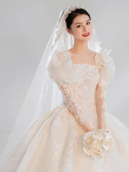 Платья YUDX без бретелек, с пышным кружевом, простые свадебные платья, хорошие продажи