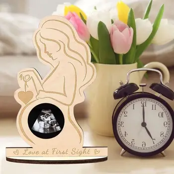 Подарок при беременности Фоторамка для ультразвукового исследования ребенка Объявление о рождении Украшение дома Сувенир для беременной матери Деревянный