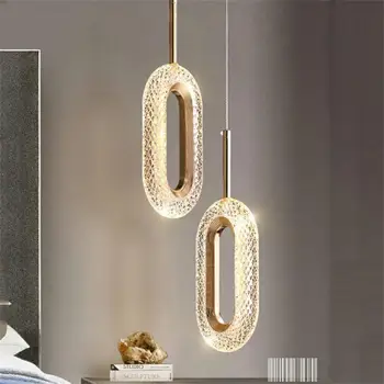 Подвесные светильники Nordic Ring LED в помещении Подвесной светильник Декор комнаты для прикроватной тумбочки спальни гостиной Современный подвесной светильник