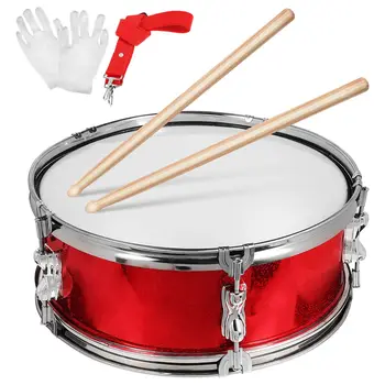 Походный барабан, малый барабан, детский барабан, Музыкальный инструмент с барабанными палочками, барабанный пояс и церемониальные перчатки