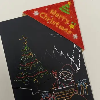 Рождественские войлочные закладки с вышивкой Рождественские угловые закладки из войлока с вышивкой ручной работы Универсальные студенческие закладки